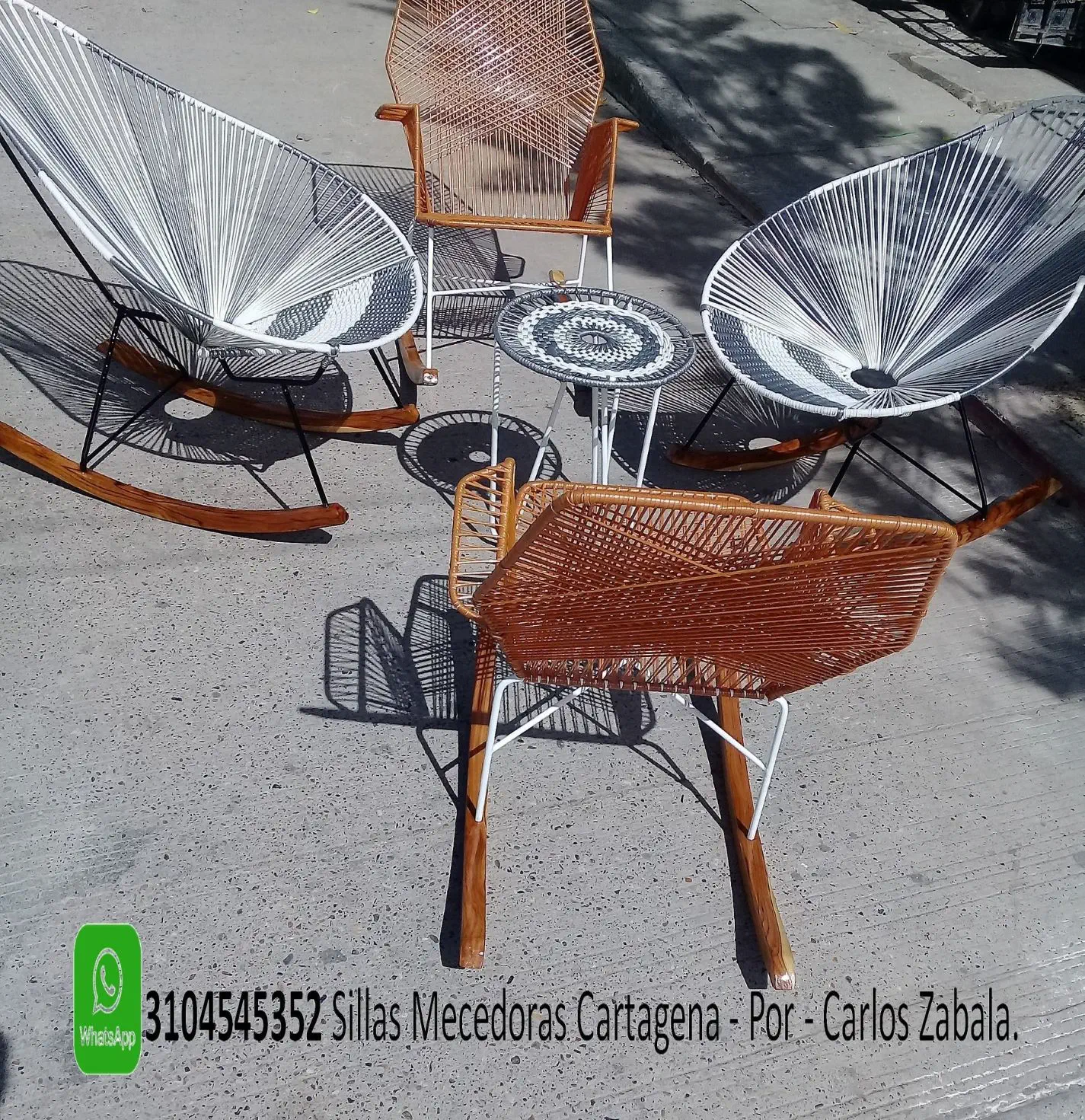 Silla Mecedora Acapulco Oro Y Plata